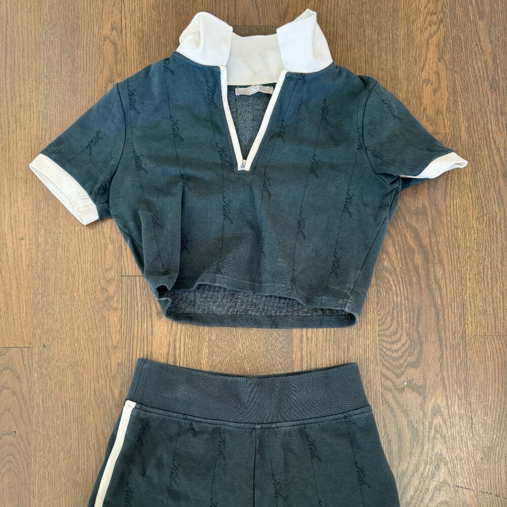KITH Women Script Terry Cropped Zip Top & Shorts Set | Size S | Rare